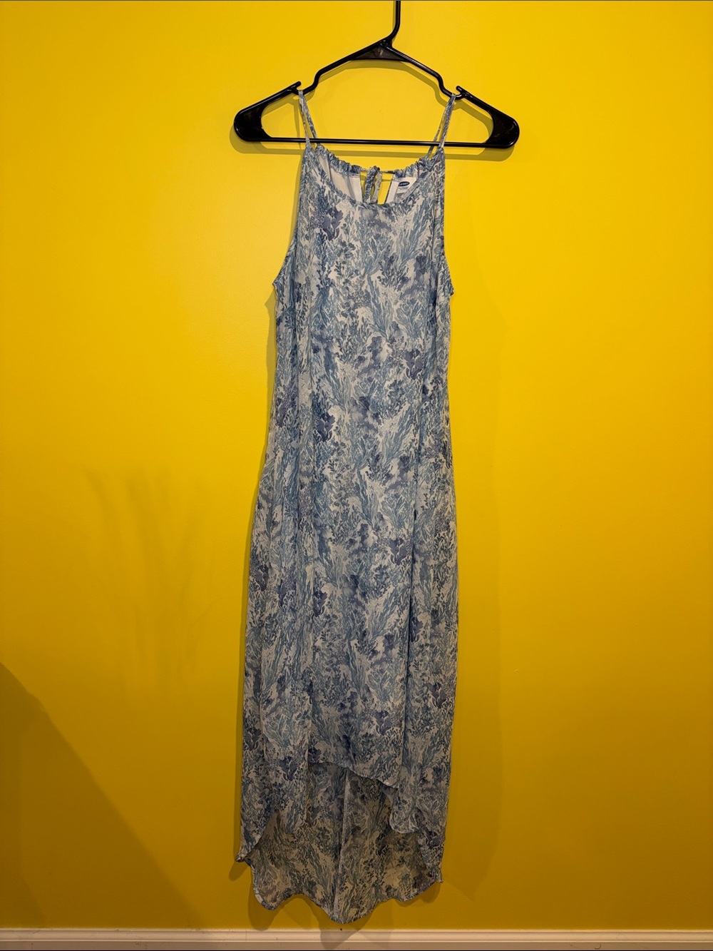 Old Navy Blue Floral Print High-Low Maxi Dress
